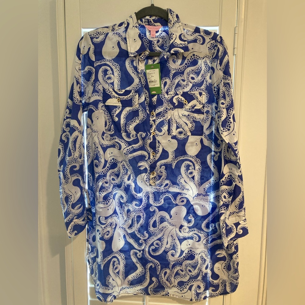 NWT Lilly Pulitzer Captiva Tunic in Iris Blue Bubbly Size Medium